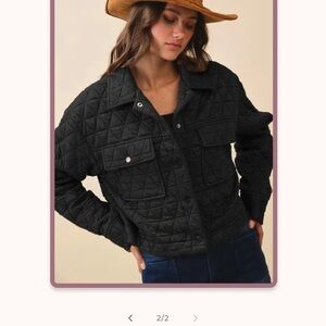 Elegant Black Quilted Utility Jacket